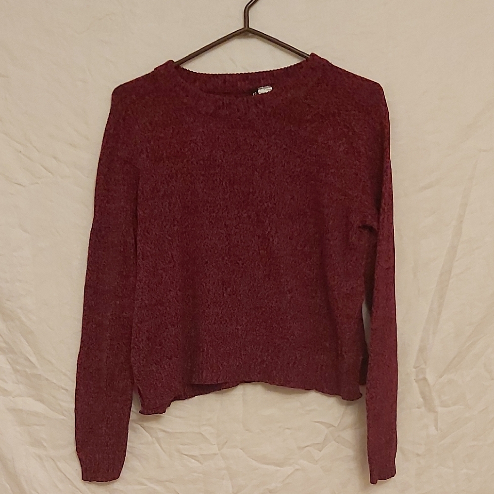 H&M Deep Red Crew Neck Sweater
